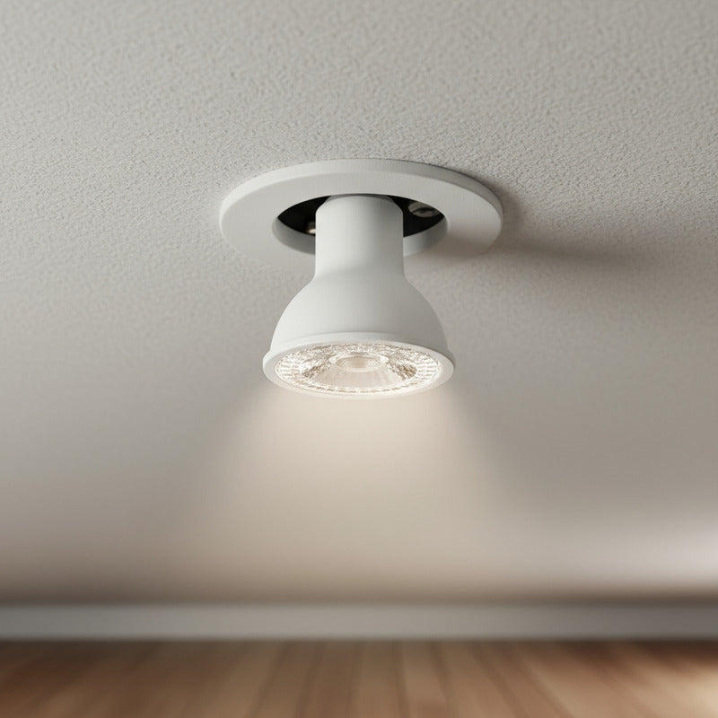 Dicroica Led Lampara Aluminio Dimer Luz Fria 7w Pack 5u Blanco Frío