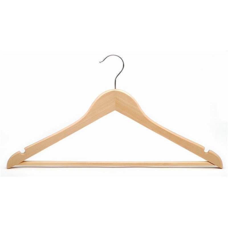 Perchas De Madera Lustrada Exahome Elegante Pack 256 Unid Natural