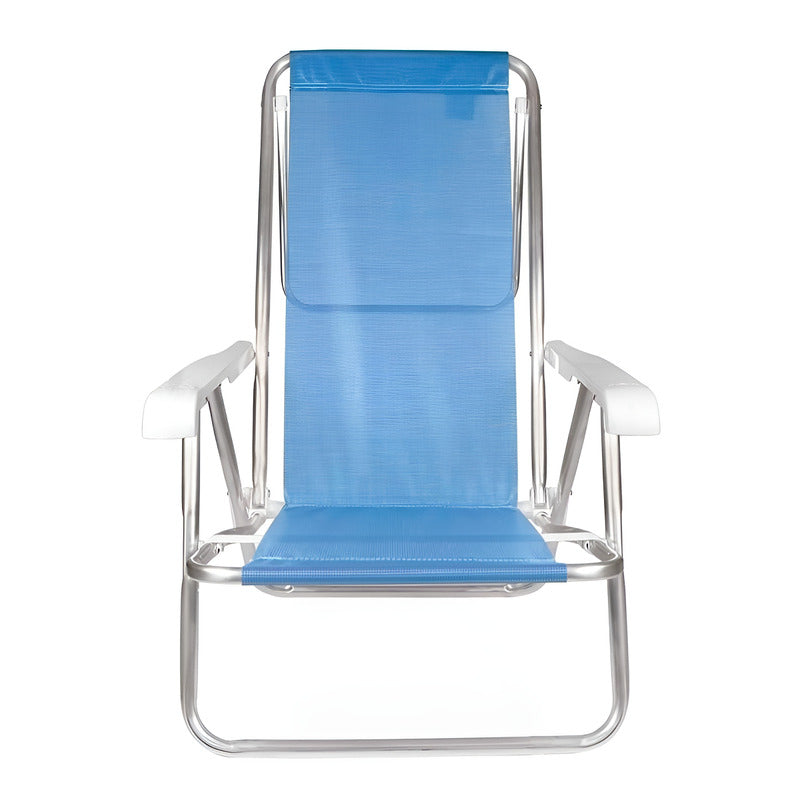Reposera Silla Aluminio 8 Posiciones Exahome Playa Camping Azul