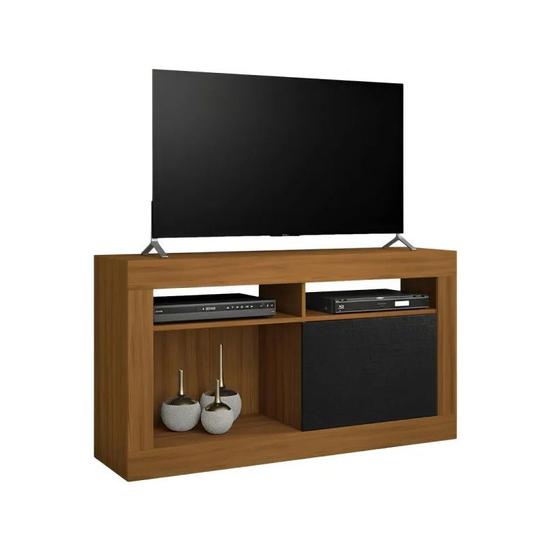 Rack Tv Puerta Corrediza Premium Exahome 50 Pulgadas Mdp Negro