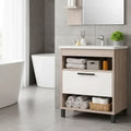 Vanitory Premium Exahome Con Bacha Y Espejo 60cm Exclusivo Malbec Sin Agujeros