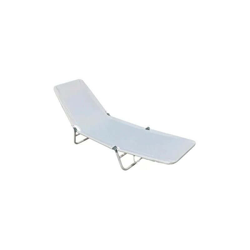 Reposera Camastro Silla Portatil Playa Pileta Cama Plegable Blanco