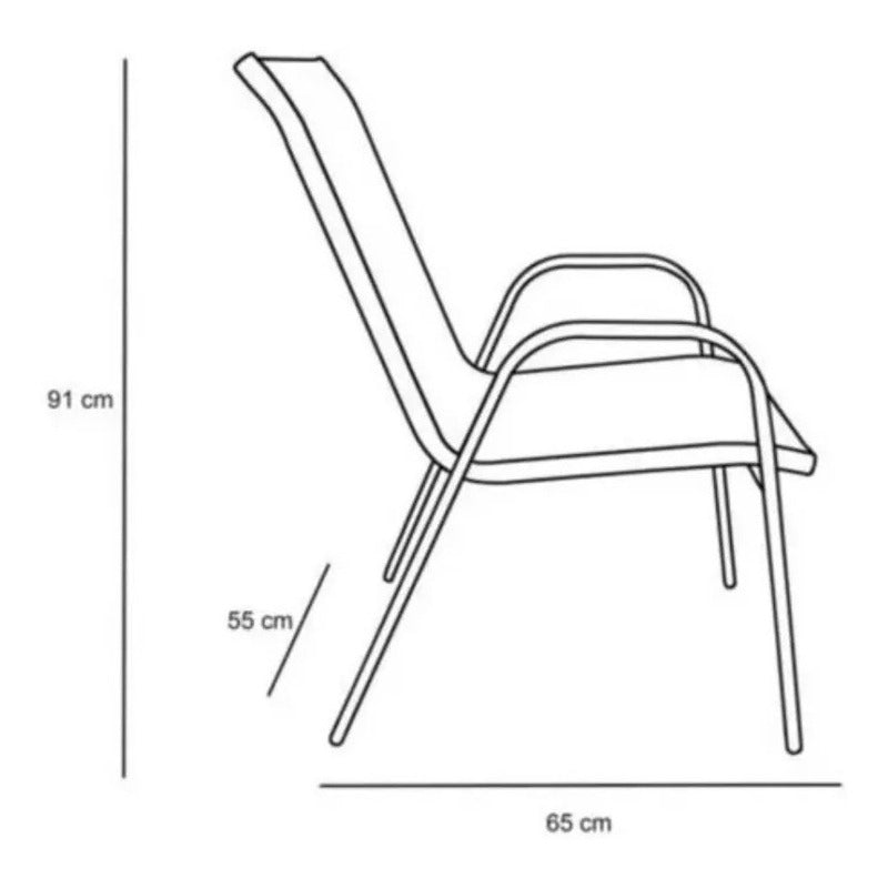 Silla Reposera Textileno Apilable Jardin Hogar Evento Countr