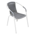 4 Sillas Rattan Apilable Hogar Jardin Bar Comercio Ratan Color Gris