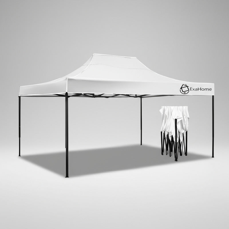 Gazebo Plegable Exahome 4.5x3 Impermeable + Bolso Y Estacas  Blanco