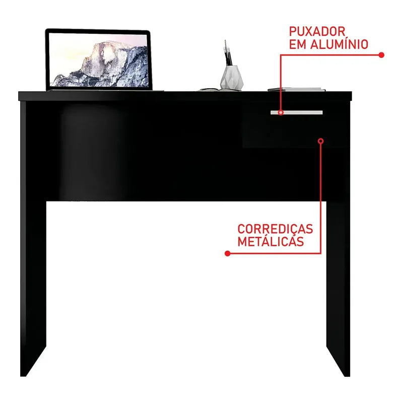 Exahome Escritorio Mesa Office Nt 2000 Mdp 1 Cajón Mueble Negro