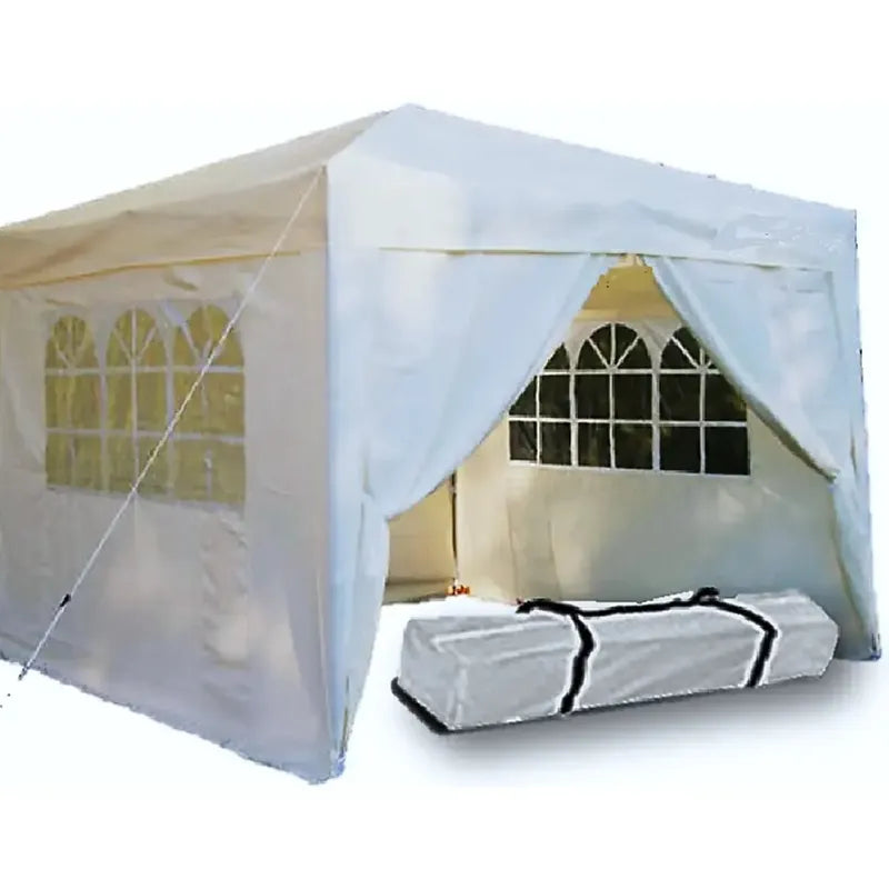Gazebo De Rafia 4x3 Puerta Paredes Ve Blanco