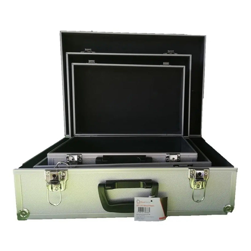 Maletin Aluminio 33 Con Llaves Caja De Herramienta Notebook Color Gris
