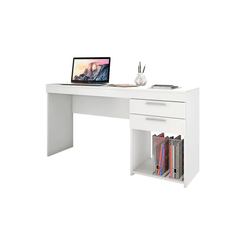 Escritorio Exahome Mesa De Pc Con Corredera Metálica Premium Blanco