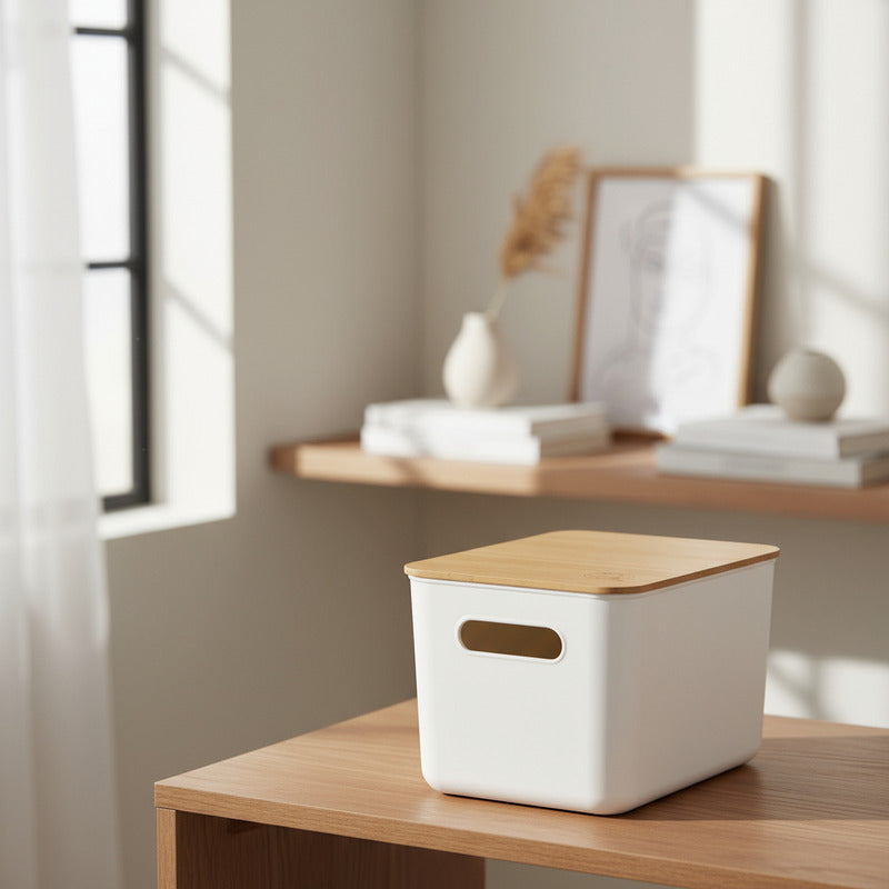 Cajas Organizadoras Paris Tapa De Madera Exahome X 3 Cajas