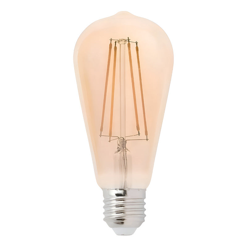 Lampara Tubular Led Filamento Foco Ambar 6w Ámbar