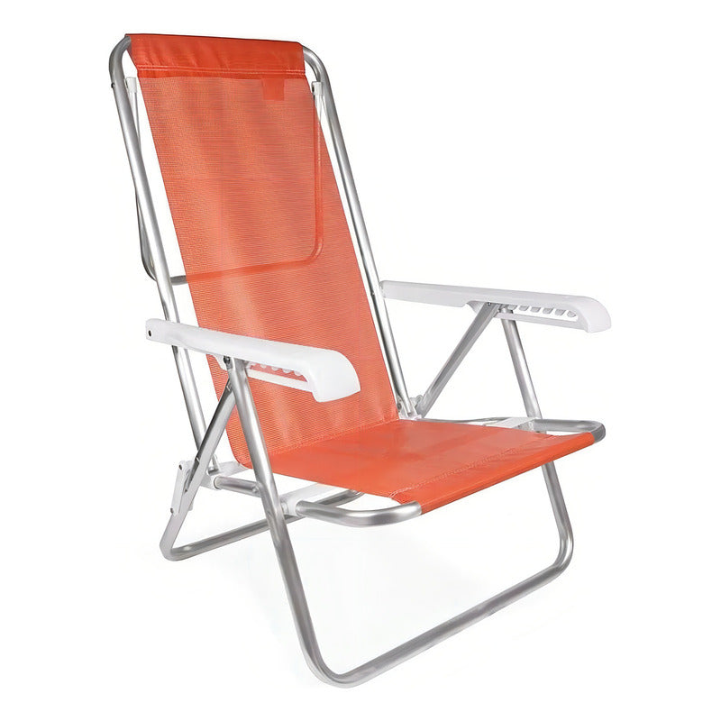 Reposera Silla Aluminio 8 Posiciones Exahome Playa Camping Azul Marino