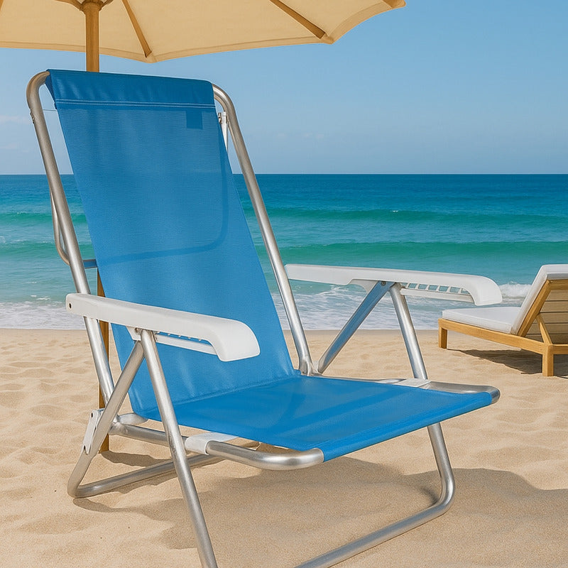 Silla Reposera Aluminio Sannet 8 Posiciones Playa Jardin