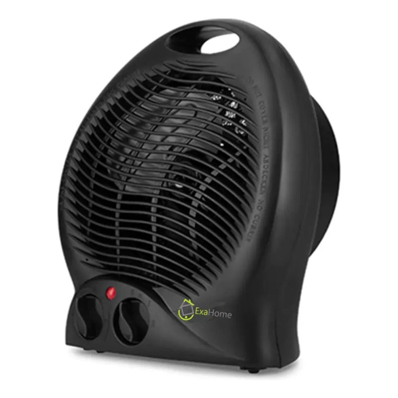 Caloventor Exahome Unico Con Termostato 2 Años De Color Negro