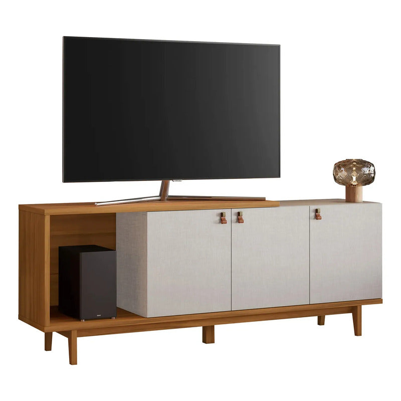 Rack Tv Panel Exahome Exclusivo Mueble Televisión Premium Blanco