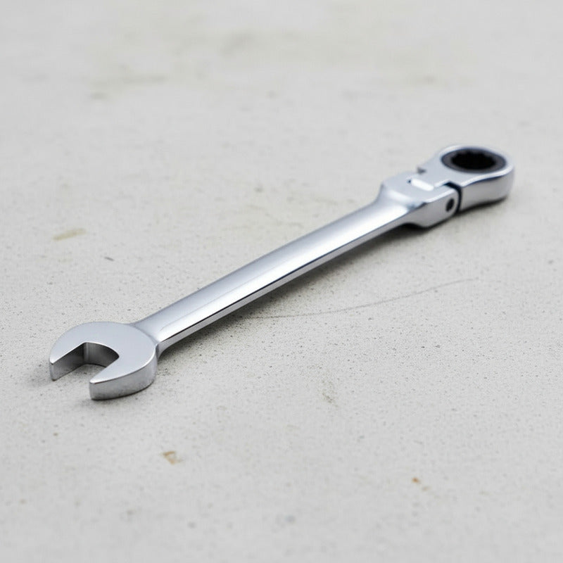 Llave Combinada Articulada Con Crique 13 Mm Cromo Vanadio Gris