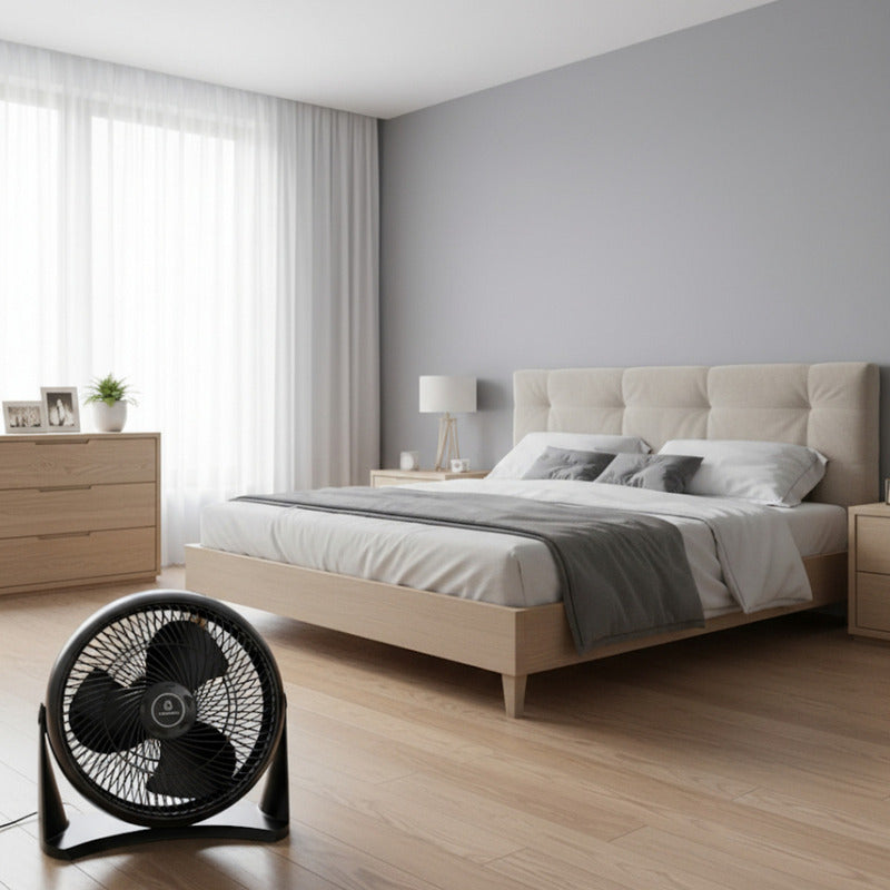 Ventilador Turbo 12 Exahome Piso Pared Hogar Oficina Mejor 38cm 50hz Negro Negro Pvc 5 76.2 Cm