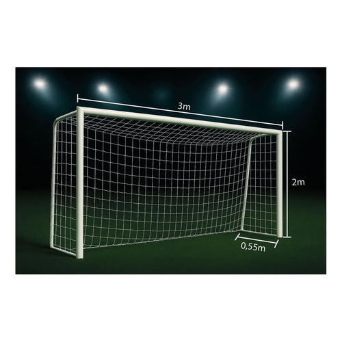 Arco De Futbol Exahome Metalico 300x200 Desarmable Con Red Blanco