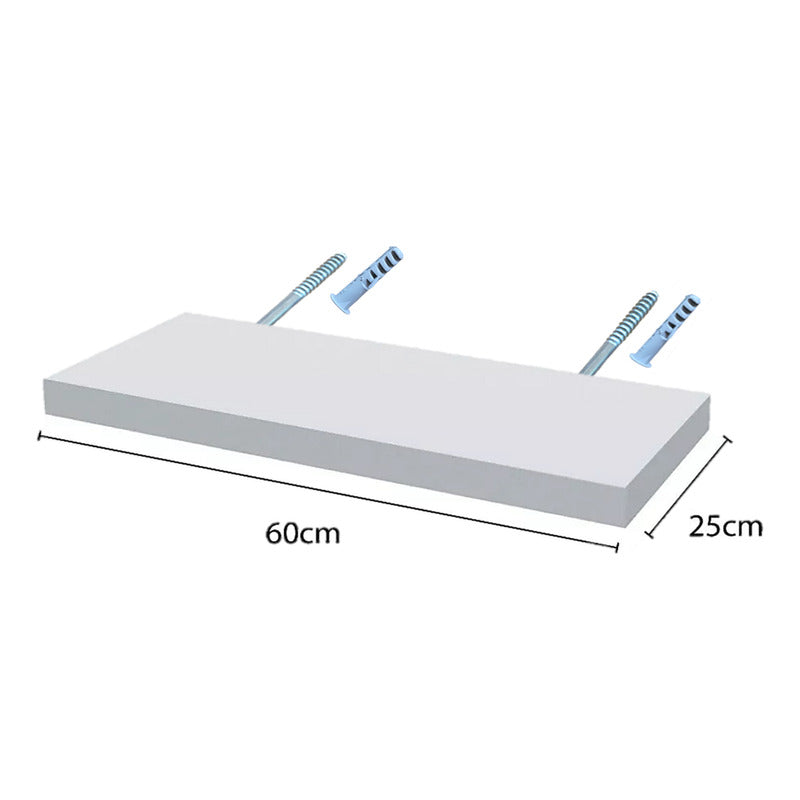 Estante Flotante Repisa Ménsula Invisible 60x20x1.8 Exahome Blanco