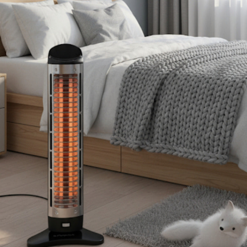 Estufa De Cuarzo Electrica Exahome Corte Por Caida  Negro