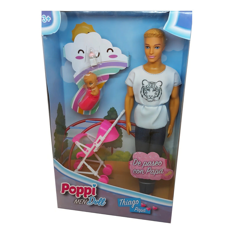Muñeca Poppi Men Doll Figura Thiago Papa B312