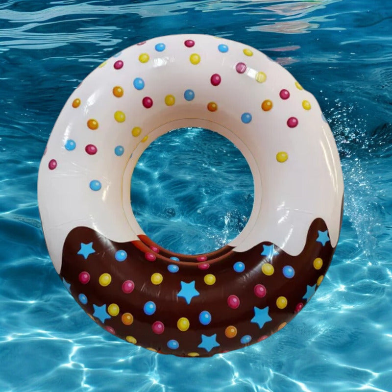 Colchoneta Sunclub Donut Jumbo Tube Inflable Piscina 115cm Blanco Chocolate Blanco Con Choclate