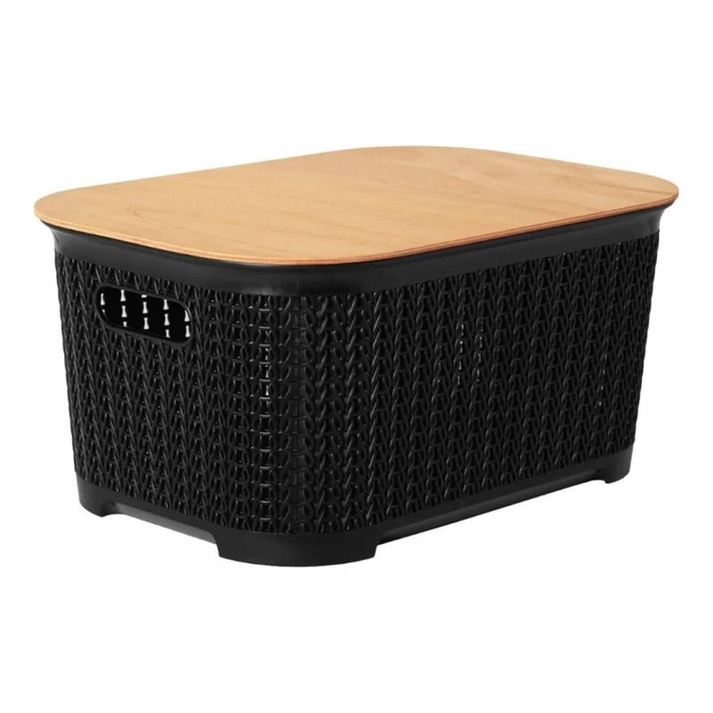 Caja Organizador Canasto Rattan Ex Tienda Oficial Blanco