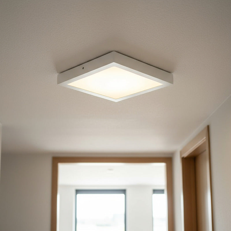 Plafon Cuadrado Con Base 18w Led Luz Calida
