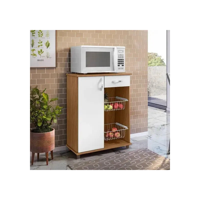 Porta Microondas Organizador De Cocina Despensero Exahome Roble