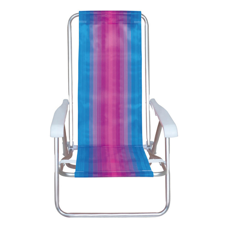 Reposera Aluminio 4 Posiciones Violeta Combinada Exahome Color Violeta Oscuro