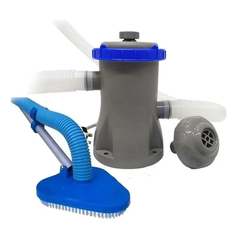 Bomba Filtrante Con Barrefondo Exahome Pileta De Lona 12000l