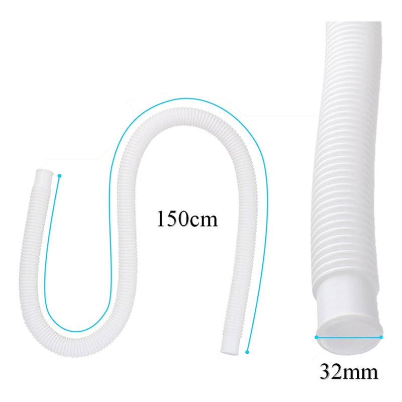 Manguera + 2 Abrazaderas Marca Bestway Original Con Mueca Blanco
