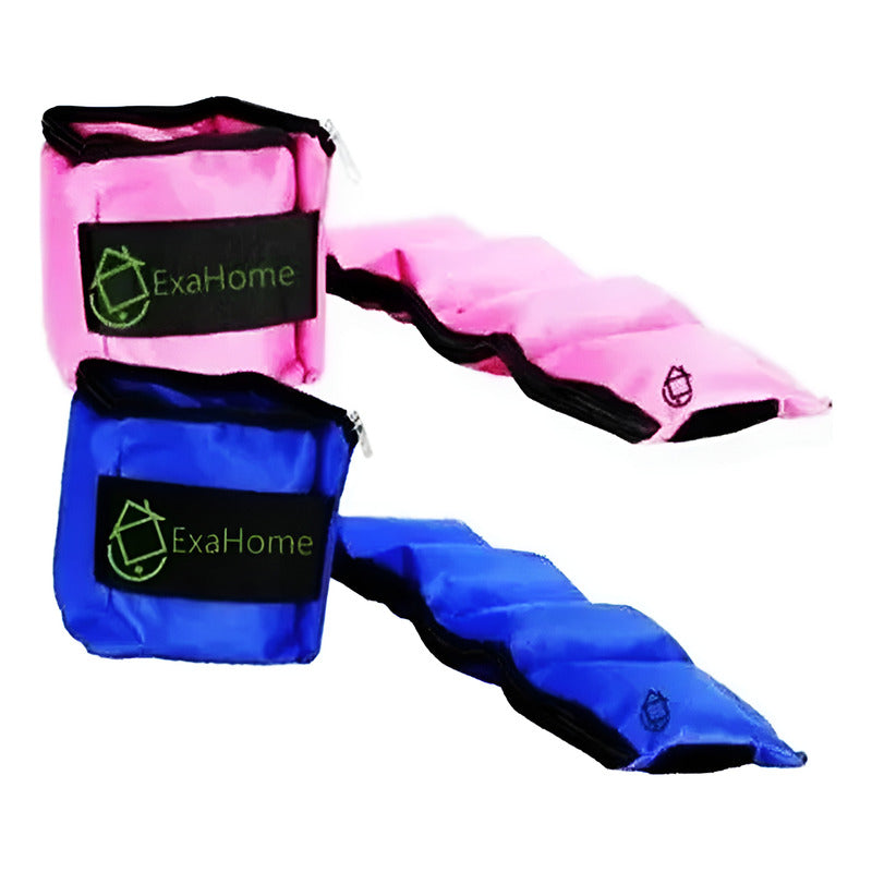 2x Tobilleras Con Peso 2kg Exahome Cierre Reforzada Fitness