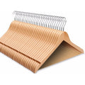 Perchas De Madera Lustrada Exahome Elegante Pack 48 Unidades Natural