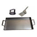 Plancha Bifera 2 H + Espatula Acero Inox + Smasher 11 De Cms Gris Oscuro
