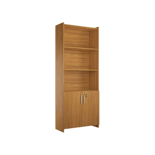 Biblioteca Exahome Biblioteca Con Puertas Color Roble De Mdp 170cm X 70cm X 31cm Con 2 Estantes