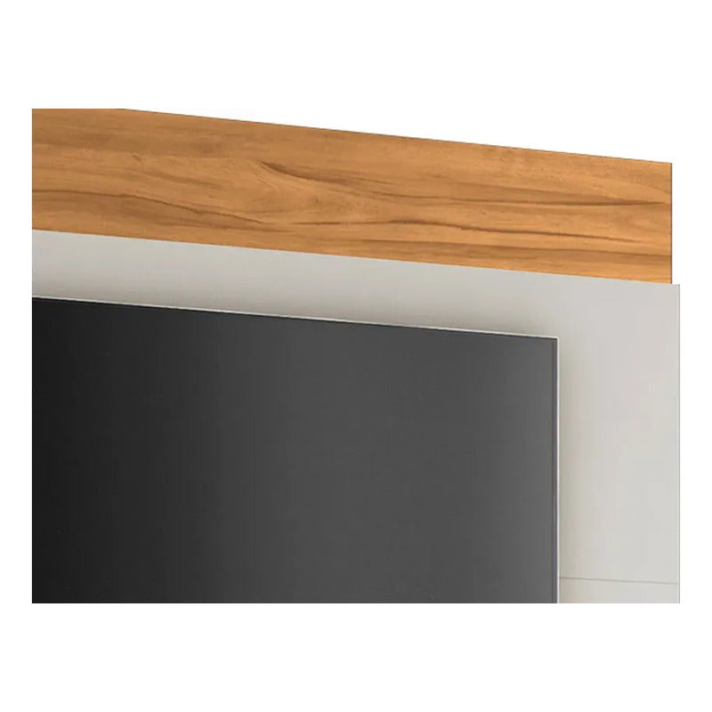 Combo Rack Tv 2 En 1 Exahome Incluye Panel Y Puerta Mueble Blanco
