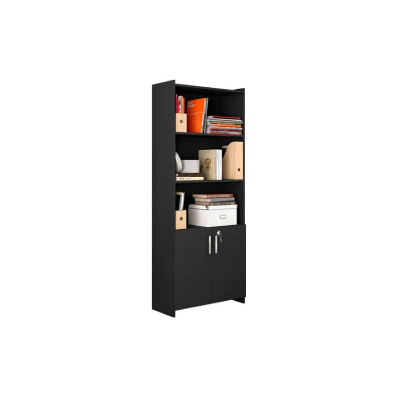 Biblioteca Multiuso Escritorio Exahome Oficina Con Llave Negro