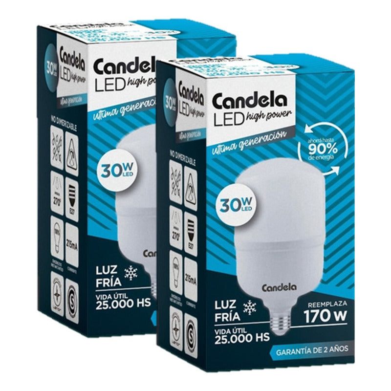 Lampara Led High Power  30w Fria Pack 5u Blanco Frío