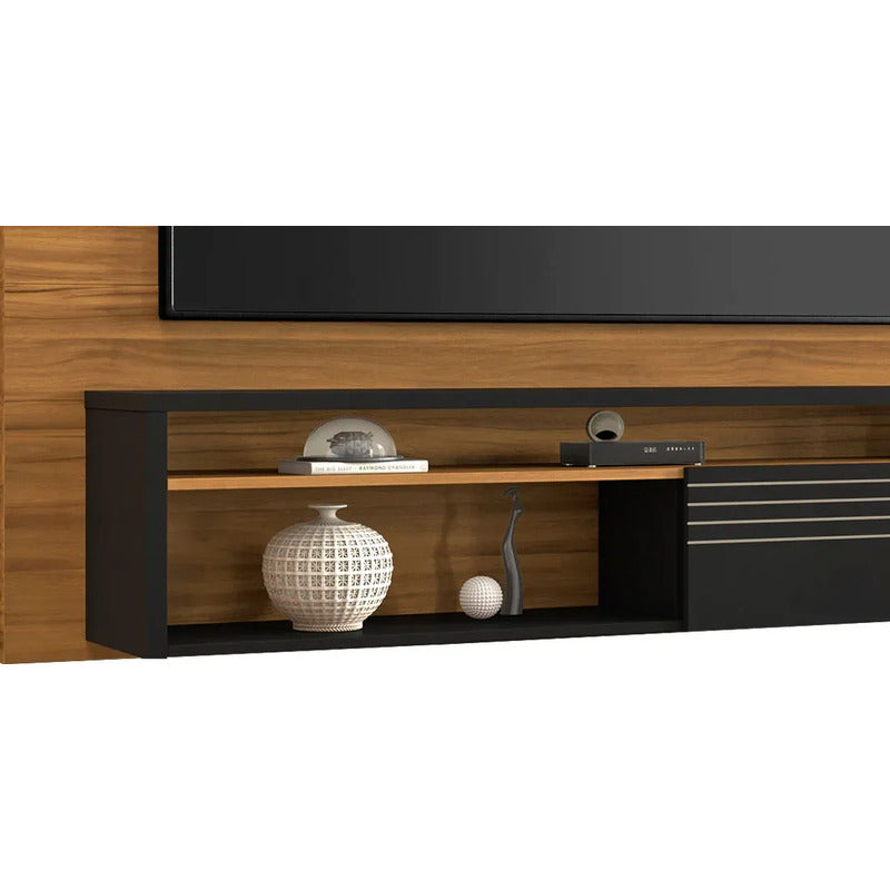 Rack Tv Con Panel Premium Exahome 65 Pulgadas Exclusivo Negro