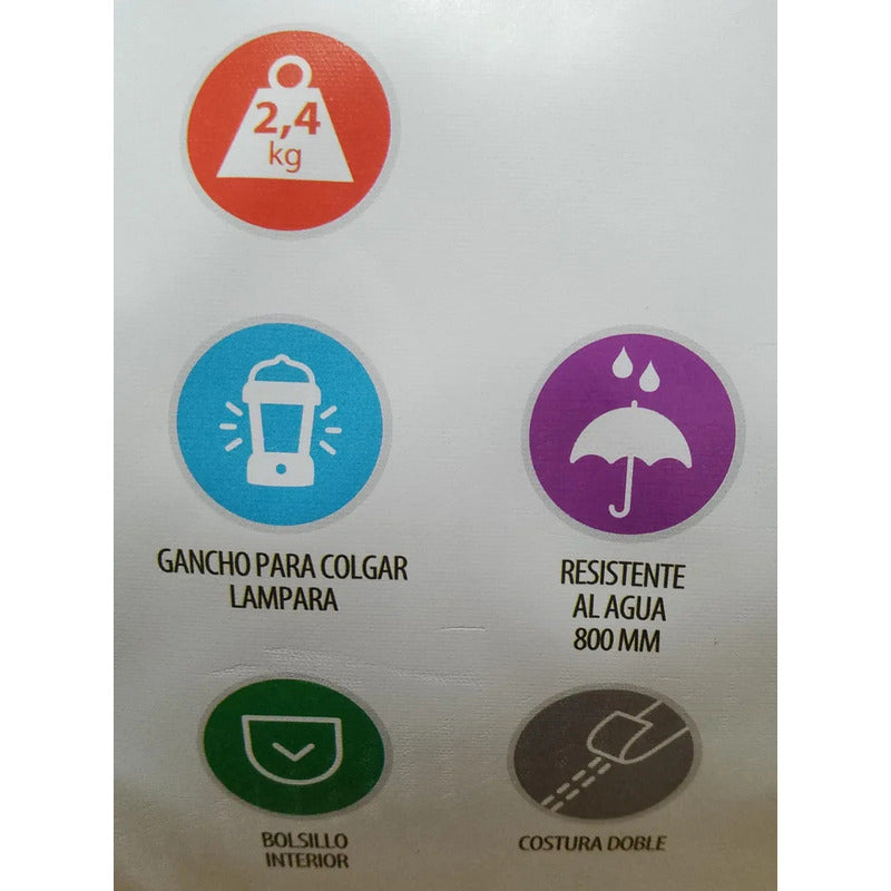 Carpa Canadiense Alpes 4 Personas Impermeable 800mm Camping Rojo/gris