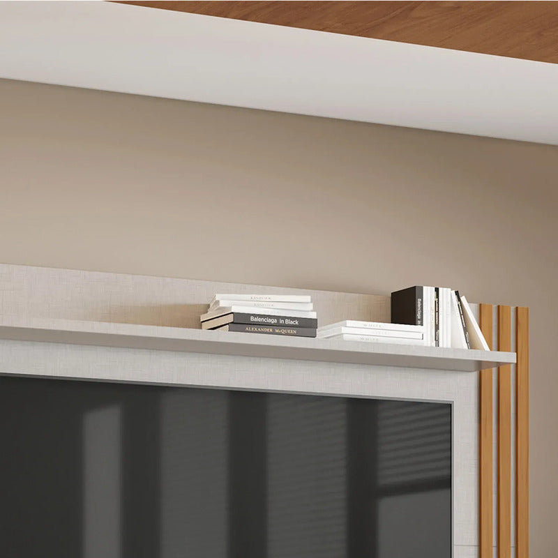 Rack Tv Panel Premium Exahome Exclusivo Mueble Televisión Blanco