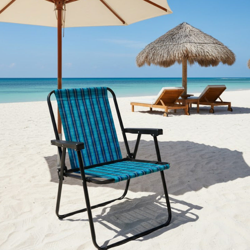 Silla Reposera Alta Exahome Plegable Portátil Playa Jardín