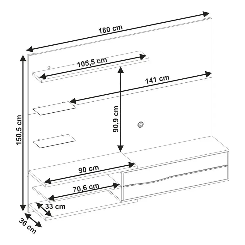 Rack Panel Exahome Mueble Para Tv Moderno Con Led Y Cajones Blanco