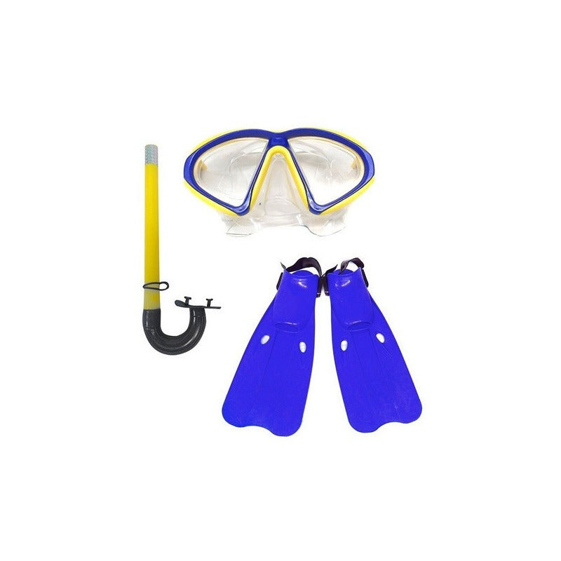 Set Buceo Infantil Mascara Snorkel Patas De Rana Ajustable