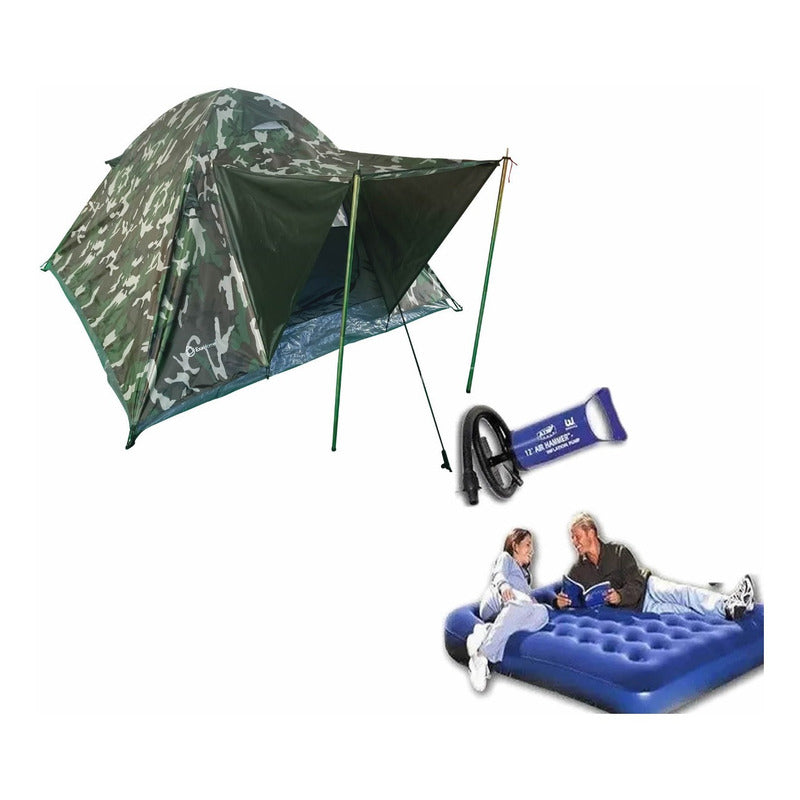 Carpa 4 Iglu Exahome Camuflada 1500mm Sobretecho + Colch
