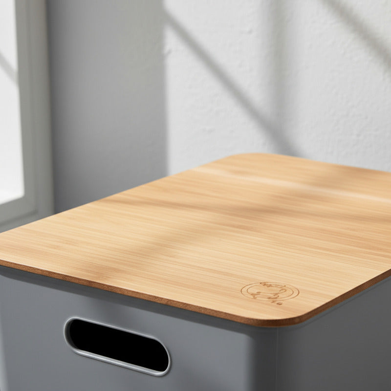 Cajas Organizadoras Paris Tapa De Madera Exahome X 3 Cajas