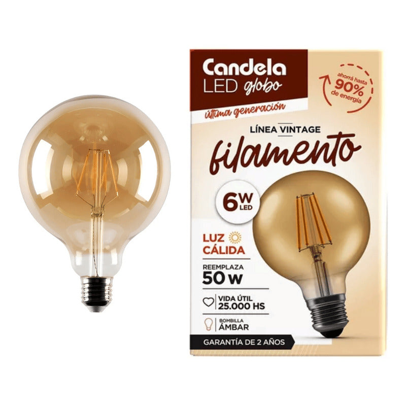 10 Lamparas Globo Foco Led Filamento Vintage Tienda Oficial Blanco Frío