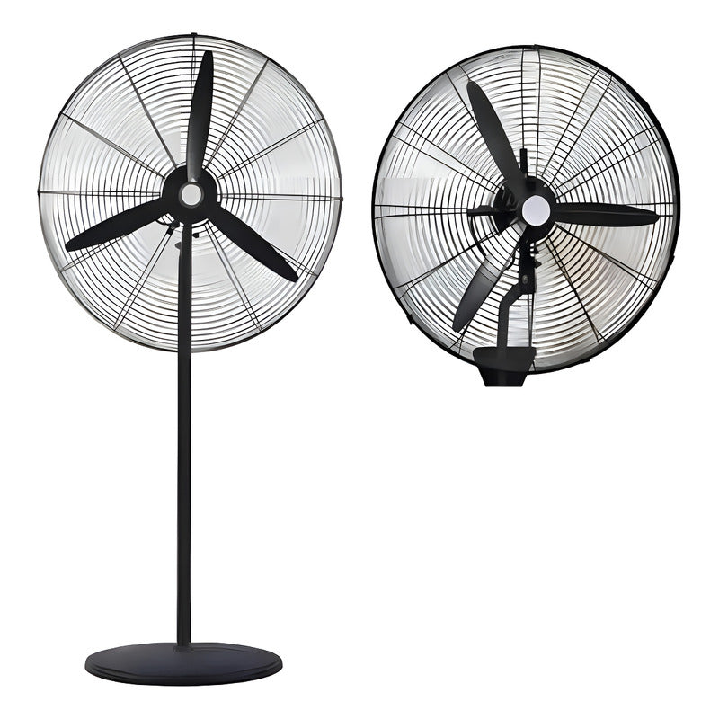 Ventilador Exahome Industrial 26 Pulgadas Pie Pared 170w Cantidad De Aspas 3 Estructura Negro Aspas Gris Diámetro 75 Cm Material De Las Aspas Metal