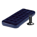 Colchon Inflable 1 Plaza Con Inflador Exahome Incluye Parche Color Azul